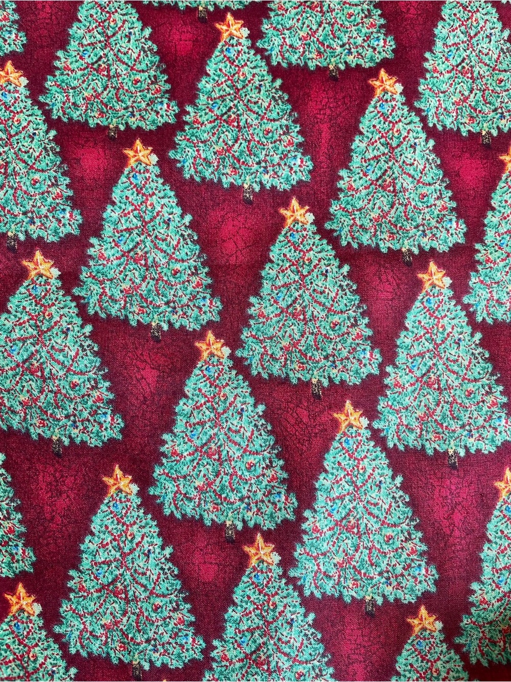 31 x 42" Holiday Pine Tree Cotton Fabric Panel Red Green